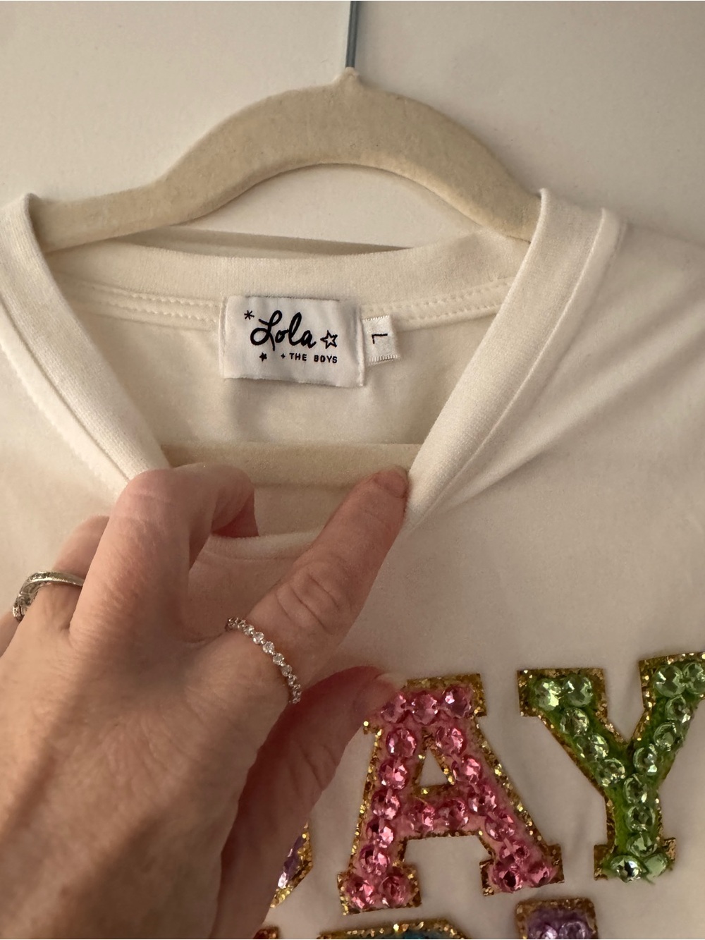 Lola and the Boys White Ruffled Sleeve 'BDAY GIRL' Sequin Tee 7 - Picture 2 of 3